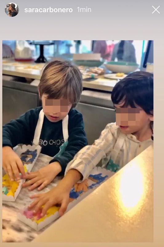 Sara Carbonero, taller de repostería con sus hijos