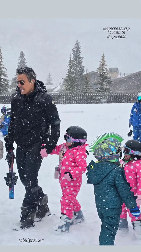 Billy and his three children in Vail.