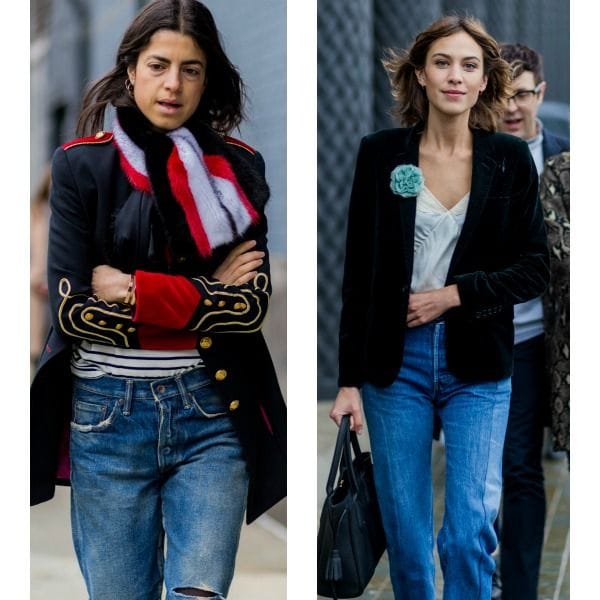 ALEXA CHUNG, modelo y presentadora

Best look: blazer de terciopelo en color verde oscuro de Saint Laurent con blusa de tirantes en color claro diseñada por ella misma para Marks & Spencer, tote bag de Longchamp y pantalones vaqueros en azul denim clásico, con raya marcada y bajo cortado. En el desfile de Emilia Wickstaed en Londres.
