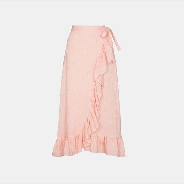 falda rosa volantes