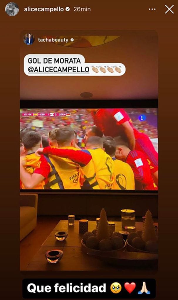 Alice Campello comparte el gol de Álvaro Morata contra Alemania