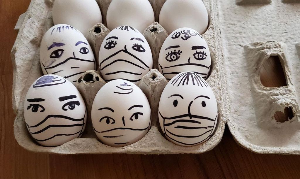 huevos con caras