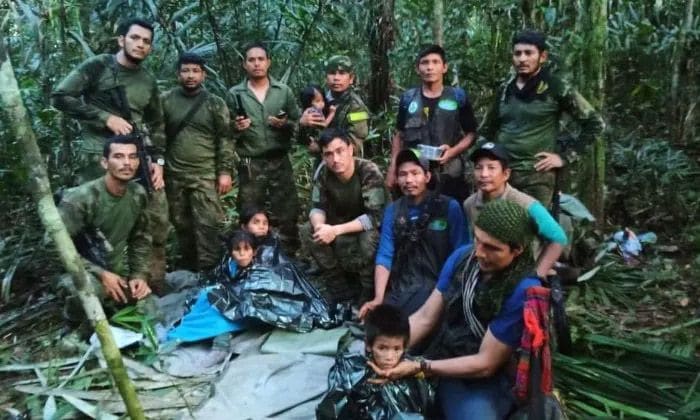 Niños rescatados en la selva de Colombia