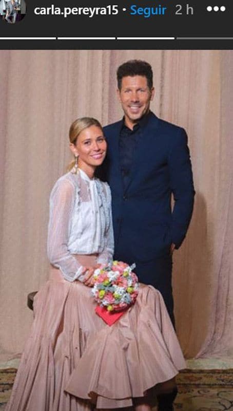 Carla Pereyra y Simeone celebran su primer aniversario de boda con un regalo y unas significativas fotos