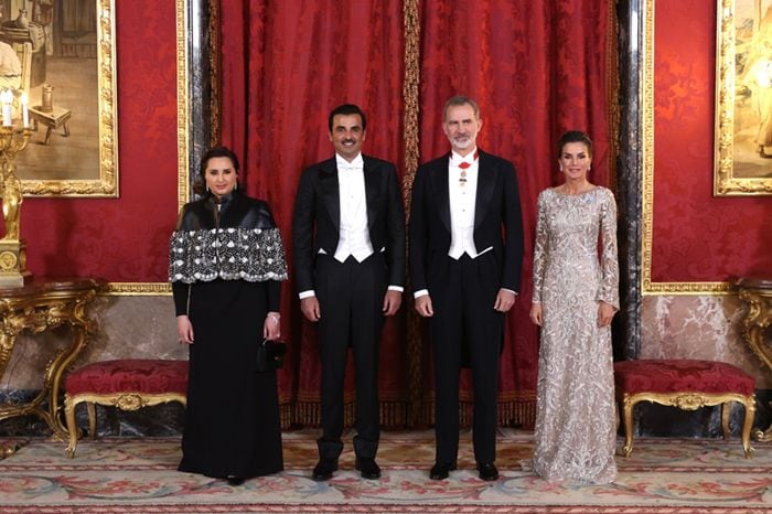 Los reyes Felipe y Letizia, anfitriones en una cena de gala para el emir y la jequesa de Catar