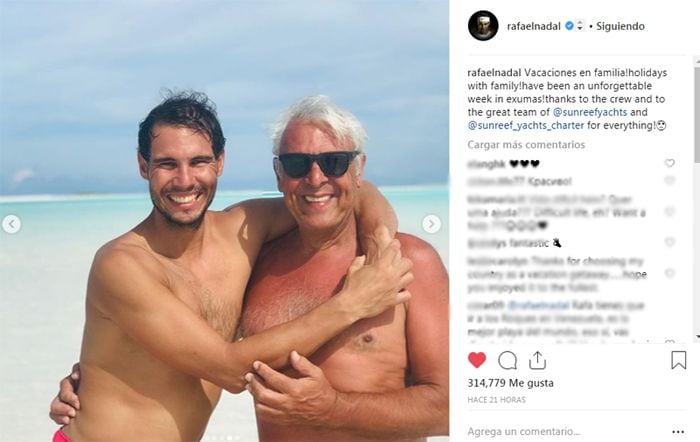 Rafa Nadal con su padre