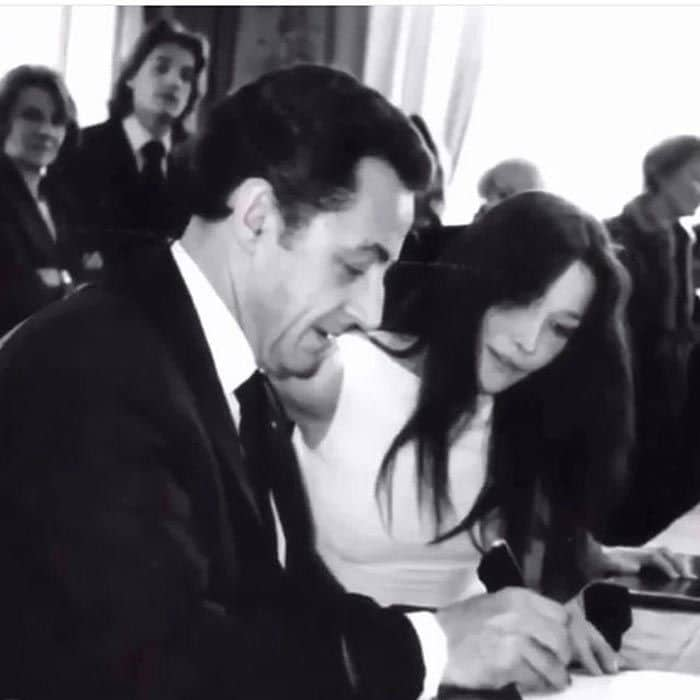 Carla Bruni y Nicolas Sarkozy el día de su boda 