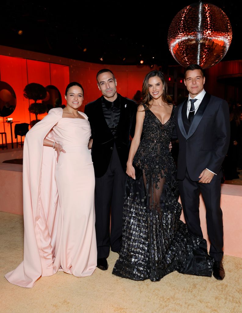 Michelle Rodriguez, Mohammed Al Turki, Alessandra Ambrosio and Ricky Martin attend the 2025 Vanity Fair Oscar Party Hosted By Radhika Jones at Wallis Annenberg Center for the Performing Arts on March 02, 2025 in Beverly Hills, California. (Photo by Stefanie Keenan/VF25/WireImage for Vanity Fair)