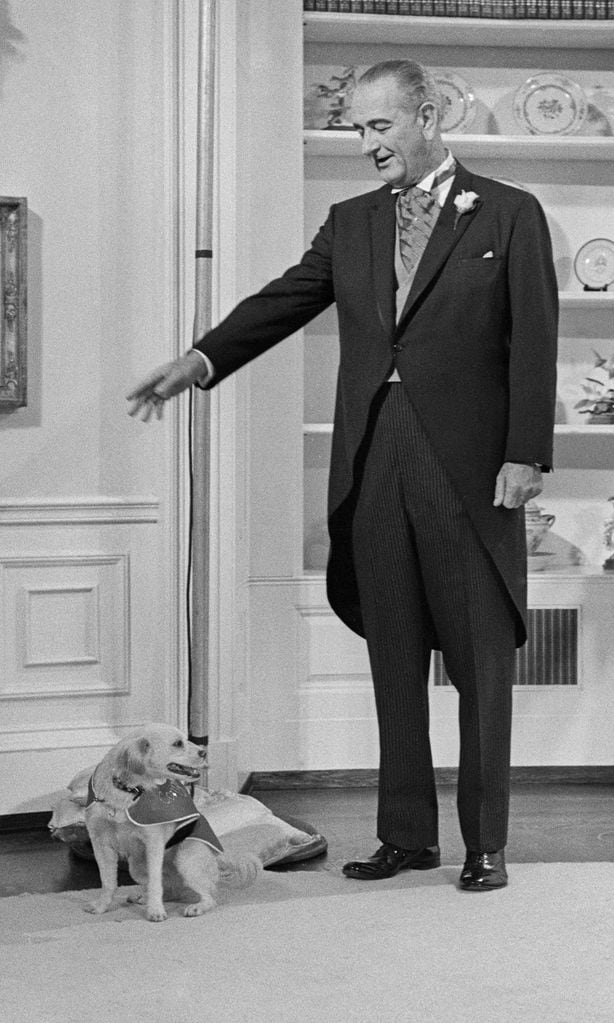 President Johnson and his Dog Yuki