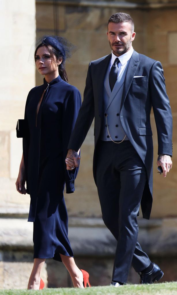 David y Victoria Beckham en la boda de Meghan y Harry en 2018