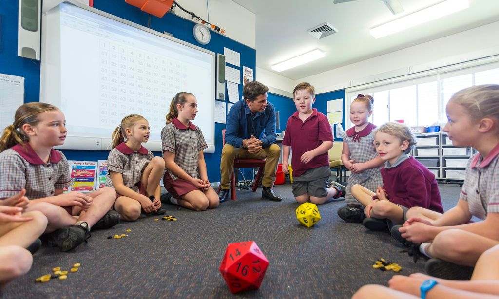 Maths Game Being Played By Children in the Classroom