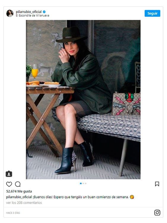 pilar rubio sombrero instagram