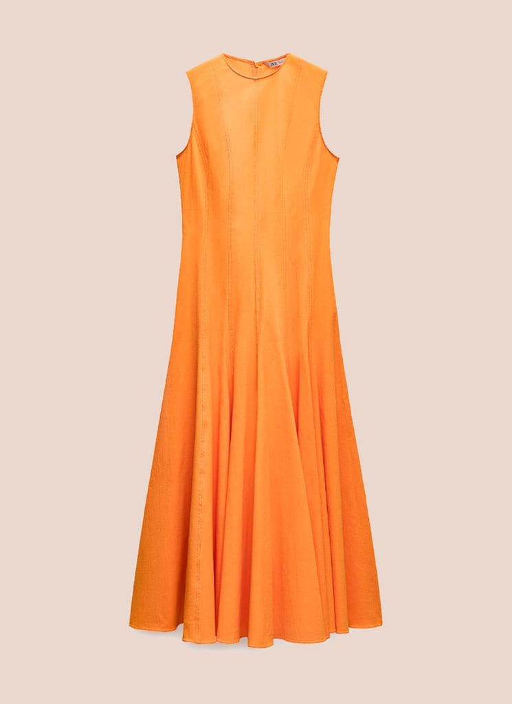 vestido naranja zaa