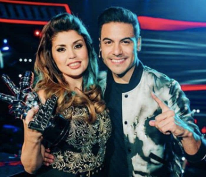 Cristina Ramos y Carlos Rivera en 'La voz México'