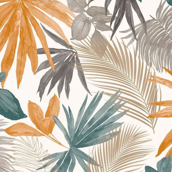 papel pintado vinilo naturaleza jungla tropical curry