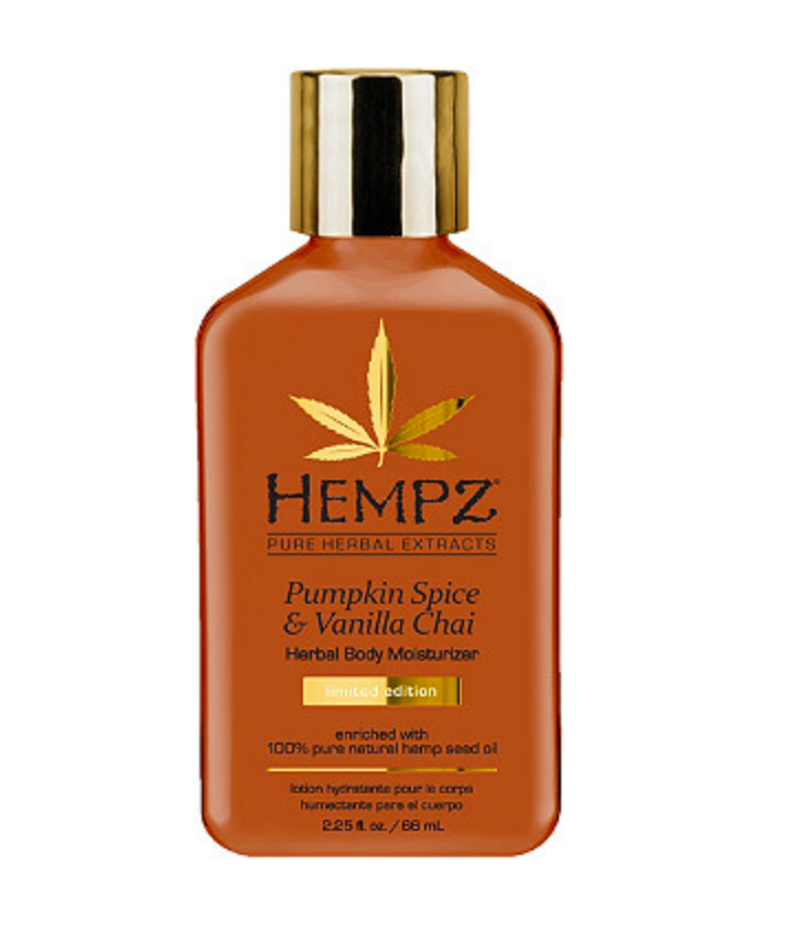 travel size pumpkin spice amp vanilla chai herbal body moisturizer de hempz