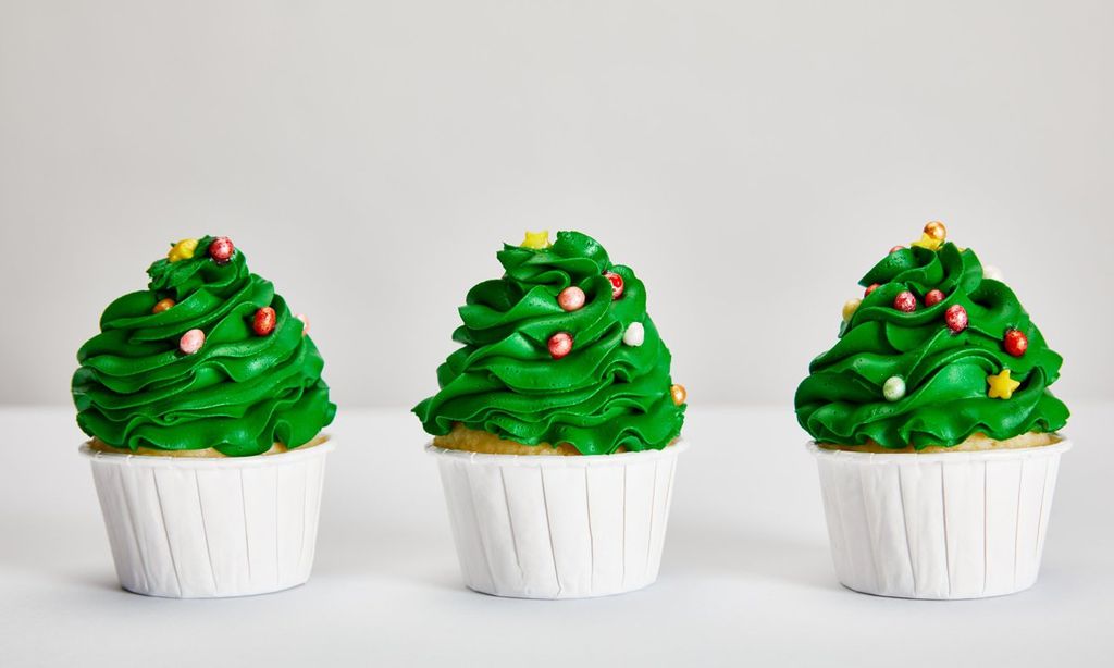 cupcakes de abetos de navidad