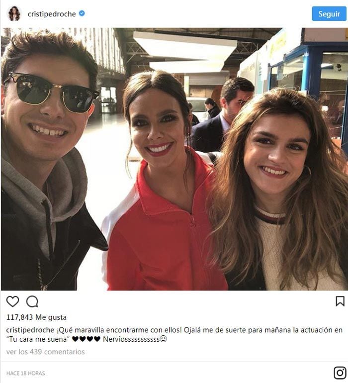 Amaia y Alfred de OT, con Cristina Pedroche