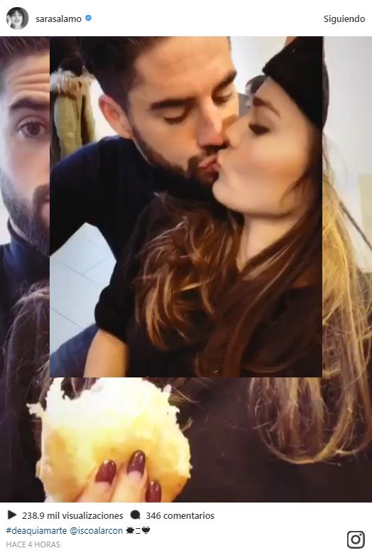 Sara Sálamo e Isco Alarcón besos