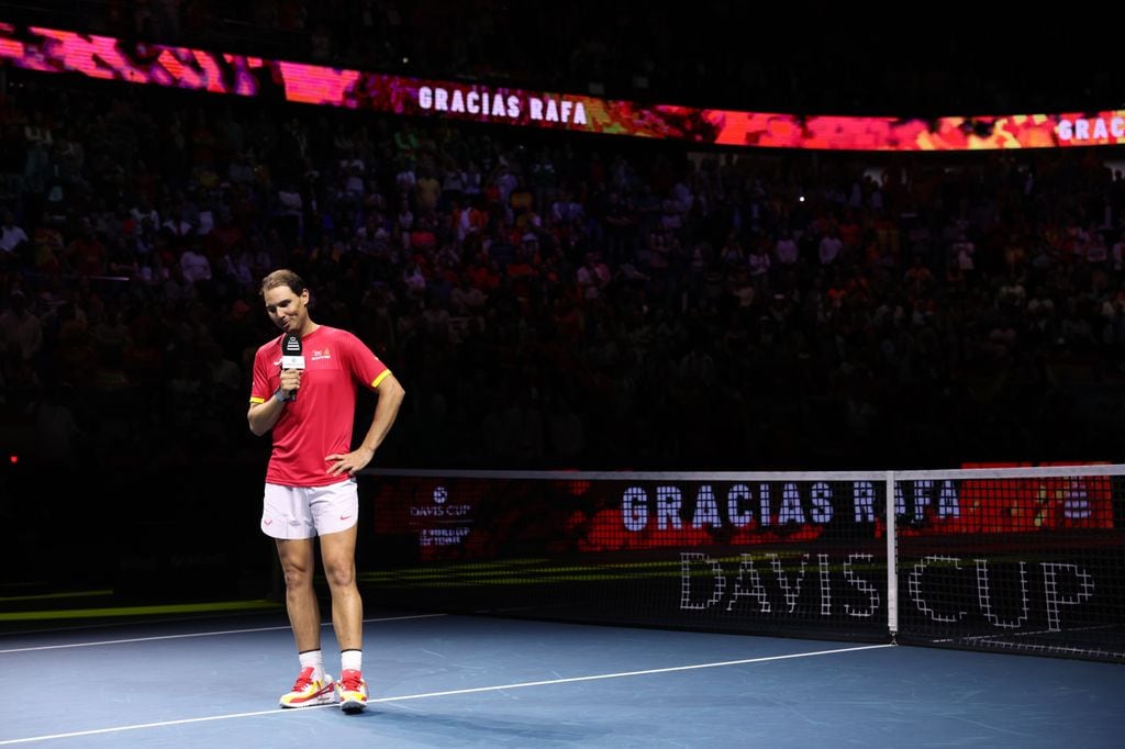 Nadal se dirigió al público durante su último juego profesional, celebrado en en marco de la Copa Davis, en Málaga.