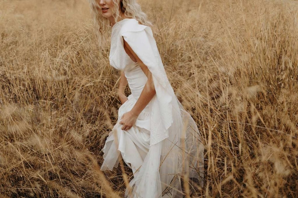 vestido de novia sostenible de Inés Lacasa