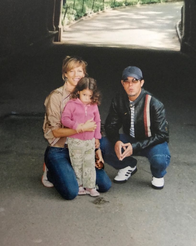 Jaydy Michel y Alejandro Sanz con su hija Manuela.