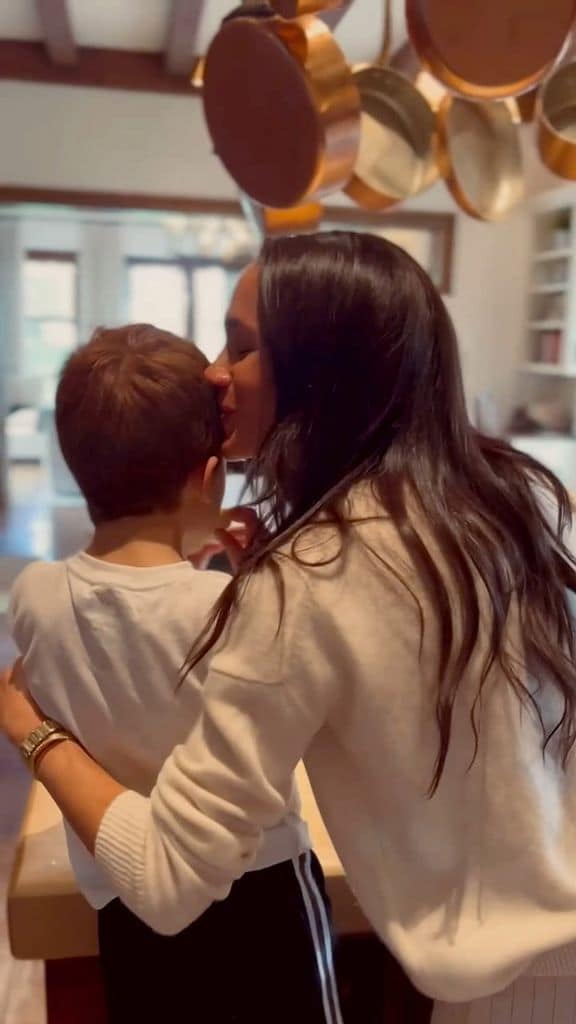 Meghan with his son Archie doing homemade cookies.