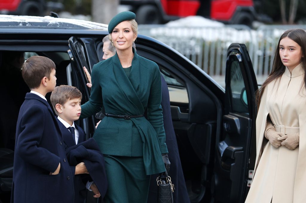 Ivanka Trump, daughter of US President-elect Donald Trump, arrives with her family for services at St. John's Church on January 20, 2025 in Washington, DC. Donald Trump takes office for his second term as the 47th president of the United States.