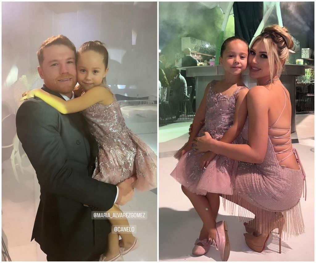 El Canelo Álvarez, su esposa Fernanda Gómez y su hija Marifer