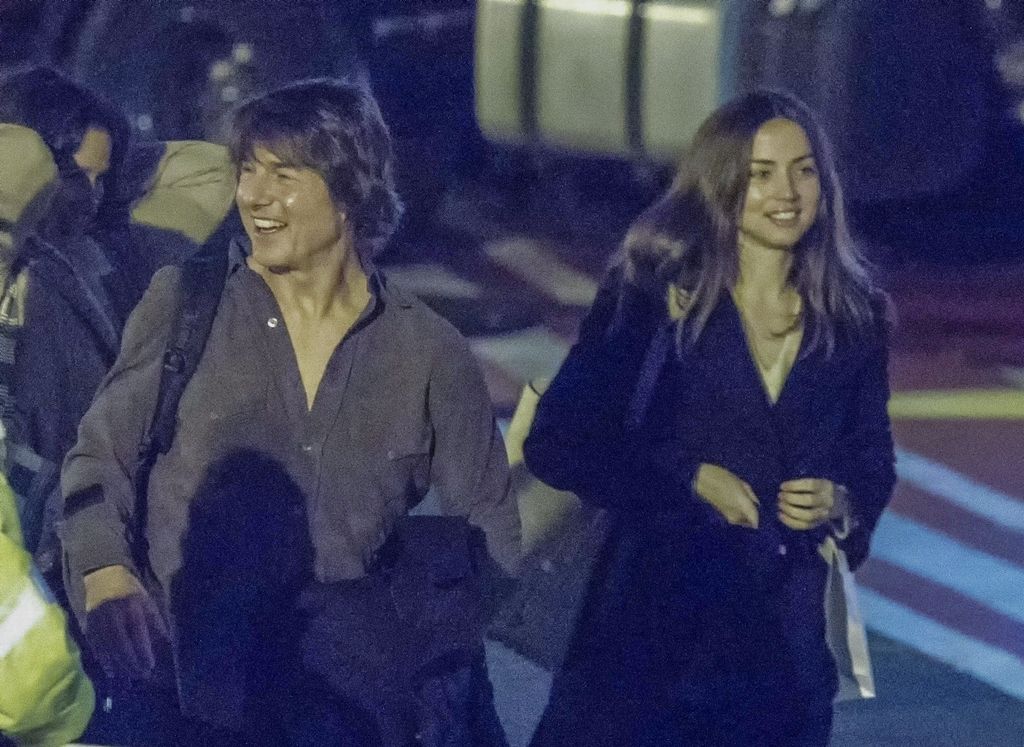 Tom Cruise and Ana de Armas were seen very happy reaching a helipad in Battersa, London, fueling rumors of romance