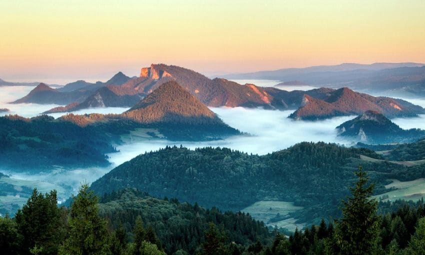 Panorámica del Parque Nacional de Pieniny en Eslovaquia