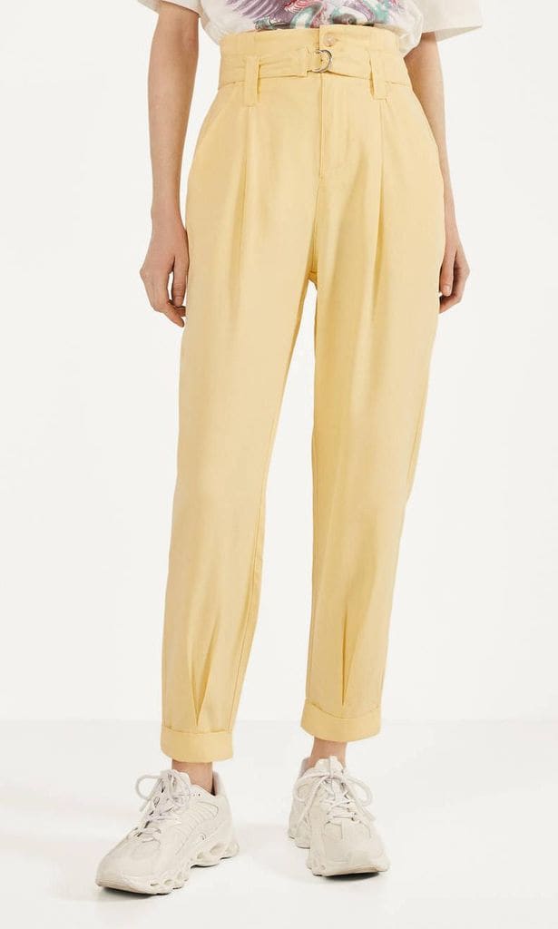 7 prndas en amarillo pastel tailored pants de tencel