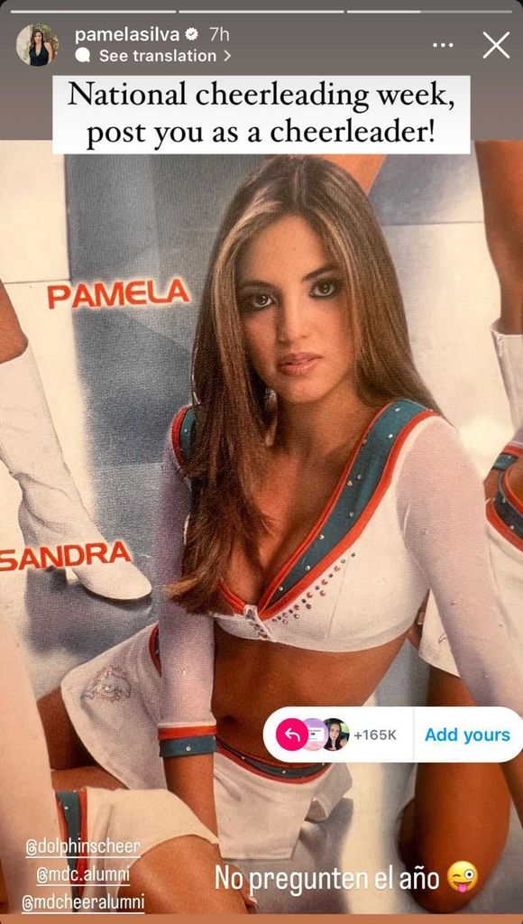 Pamela Silva sorprendió a todos al mostrar una fotos de sus tiempos de porrista.