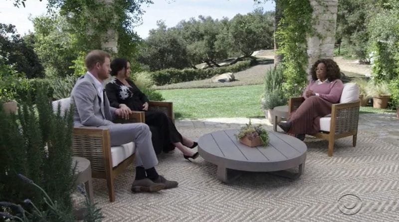 Meghan Markle y Harry con Oprah Winfrey