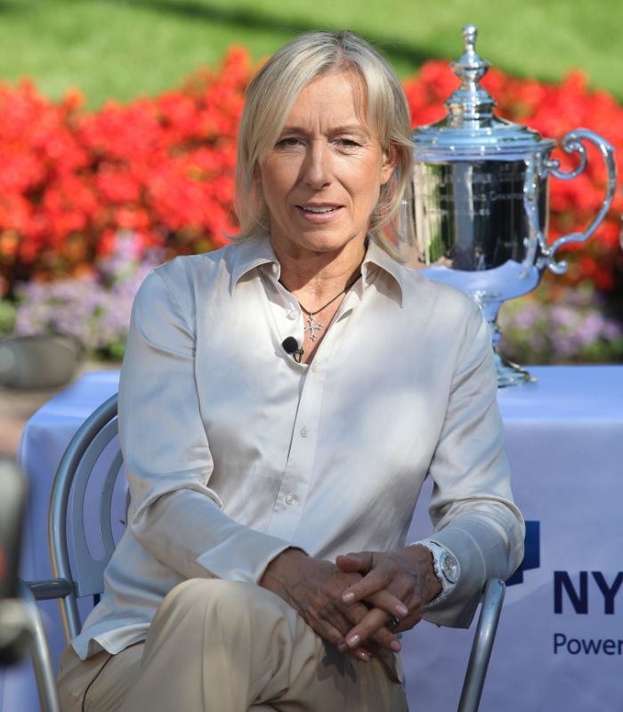 La extenista Martina Navratilova durante una entrevista del US Open