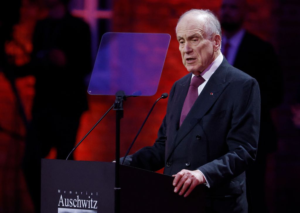 Ronald Lauder (presidente del congreso mundial judio) en la 80 conmemoración de la liberación de Auschwitz