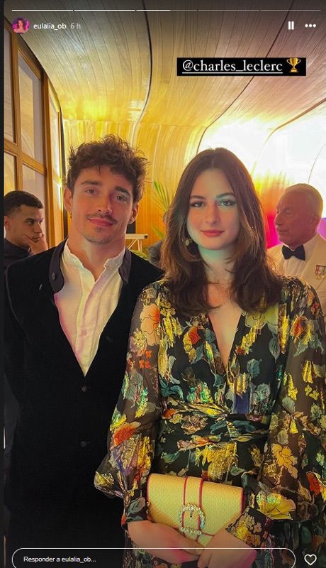 Eulalia de Orleans-Borbón con Charles Leclerc