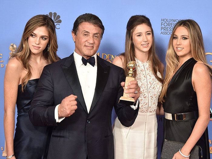 Sylvester Stallone con sus hijas 