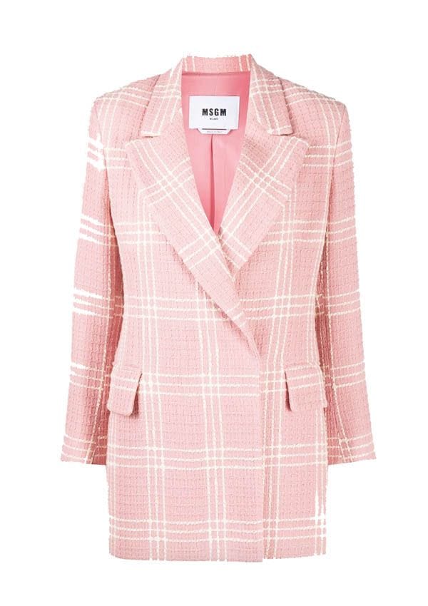 blazer rosa cuadros