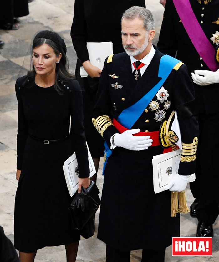 Reyes Felipe y Letizia en el funeral de Isabel II