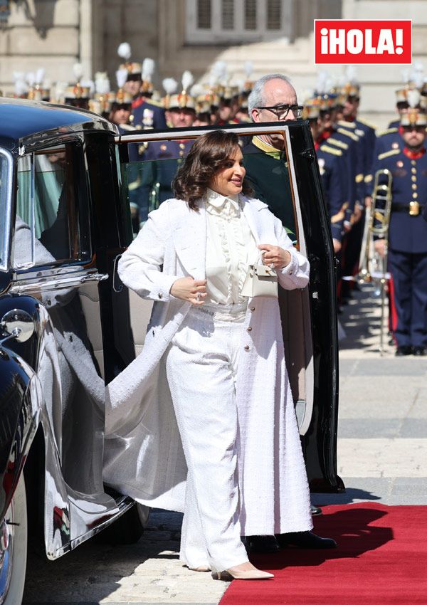 La jequesa de Catar a su llegada al Palacio Real de Madrid