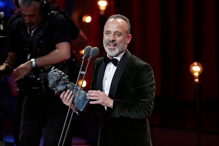 Javier Gutiérrez recogiendo su segundo Goya a Mejor Actor Protagonista 