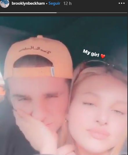 Brooklyn Beckham y Nicole Peltz en una historia de Instagram 