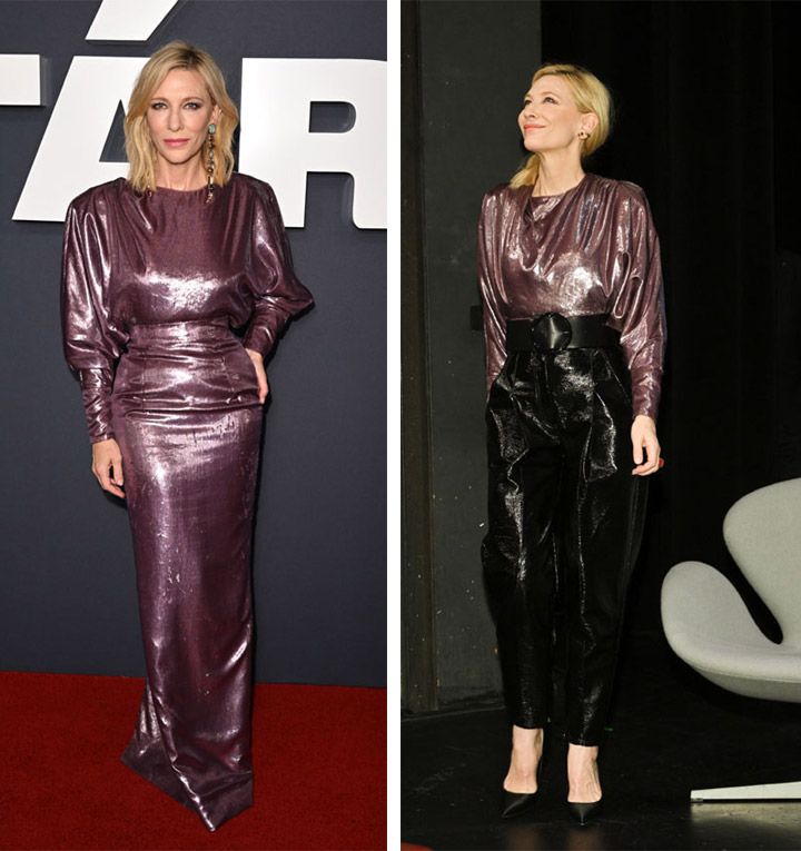La impresionante transformación de Cate Blanchett a su vestido negro de lentejuelas