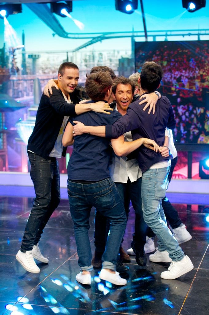 Liam Payne y sus compañeros de One Direction en El Hormiguero de Pablo Motos el 31 de octubre de 2012