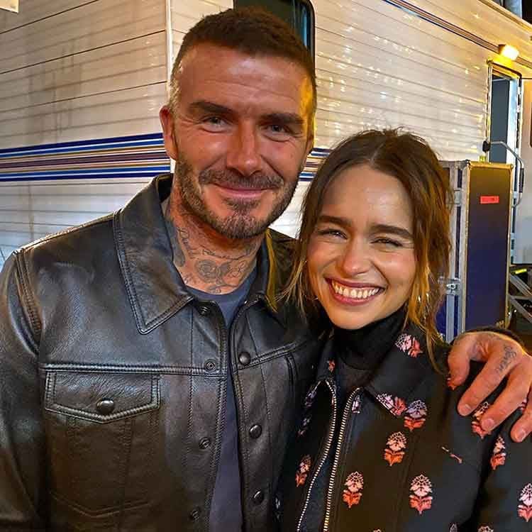 David Beckham y Emilia Clarke