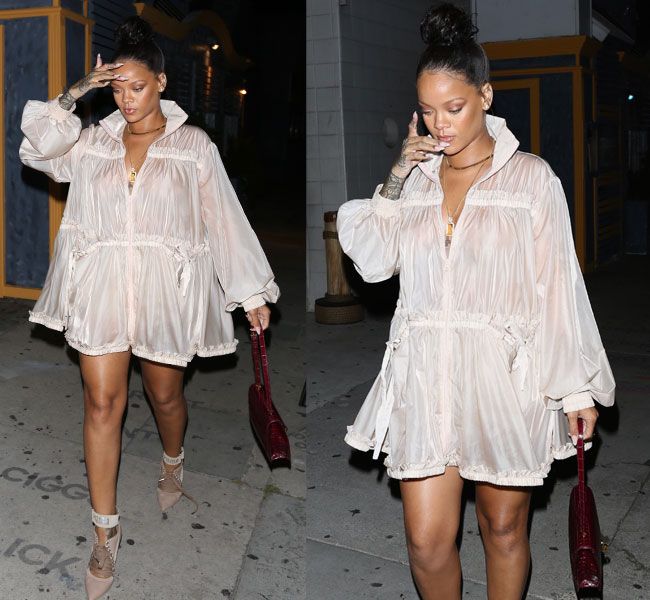 Rihanna vestido transparente Fenty x Puma