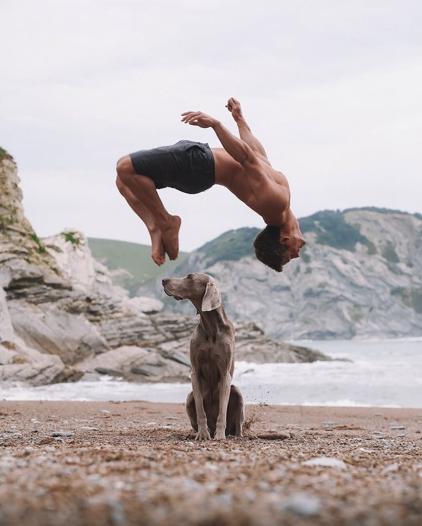 Gotzon Mantulin y su mascota, Noa