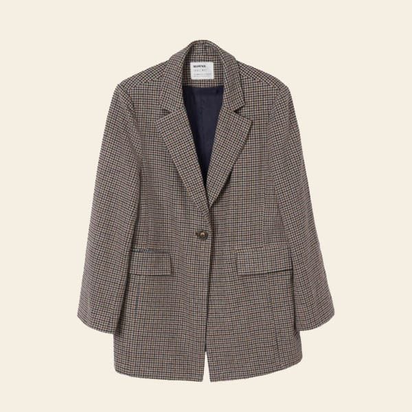 blazer cuadros oficina brownie