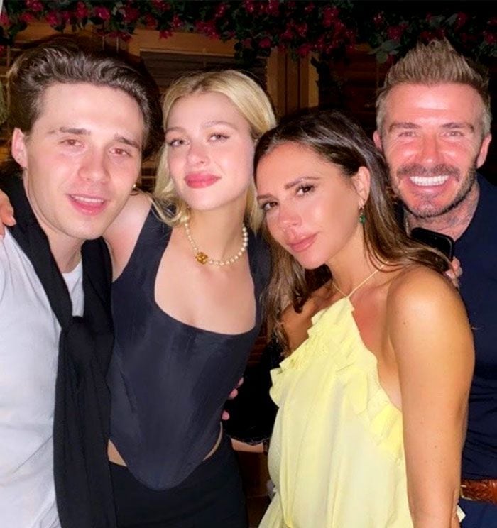 David Beckham, Victoria, Brooklyn y Nicola Peltz